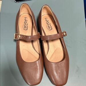 LifeStride Brown Mary Jane Flats